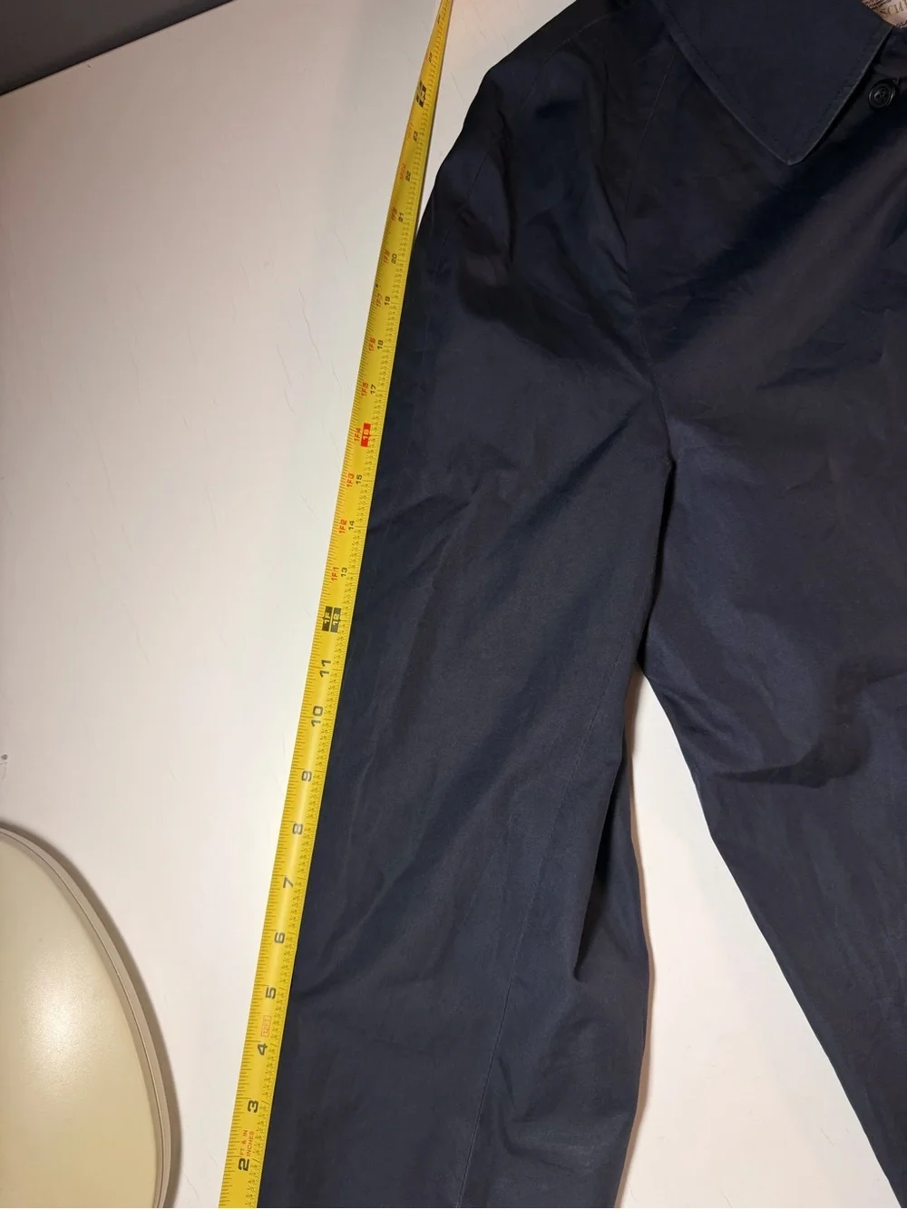 Vintage Aquascutum Aqua 5 Raincoat Dark Navy Mac Trench Coat England 42 L